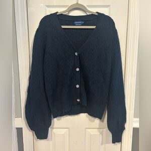 Biltmore Deep Navy V-Neck Button Front Cardigan